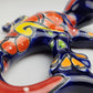 Blue Talavera Salamander – Hand-Painted Garden Wall Decor