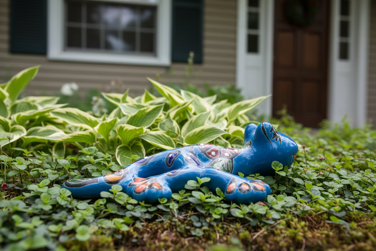 Decorative blue salamander