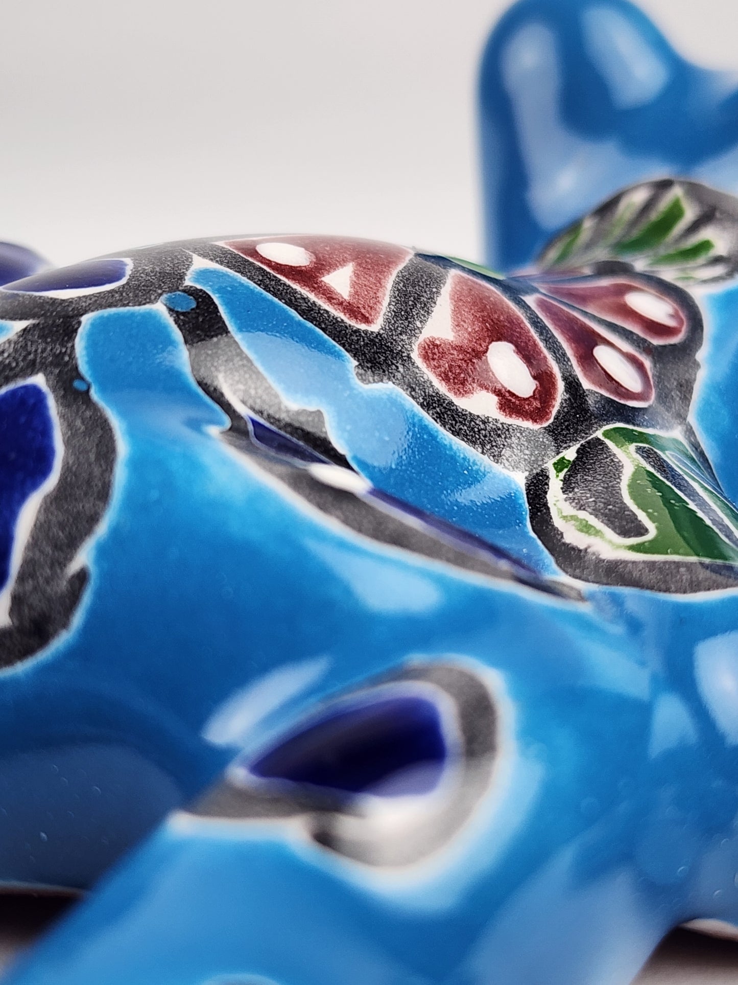 Sky Blue Talavera Salamander – Handcrafted Folk Art Lizard
