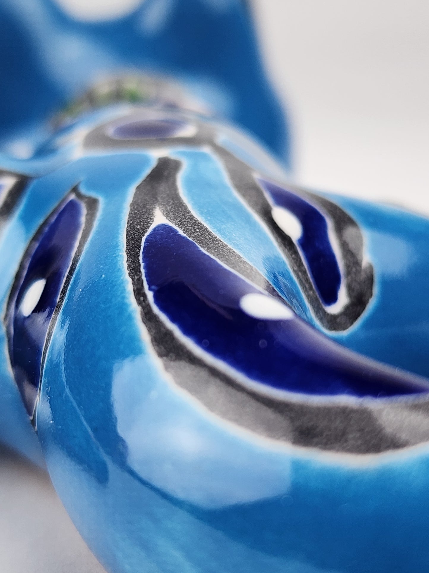 Sky Blue Talavera Salamander – Handcrafted Folk Art Lizard