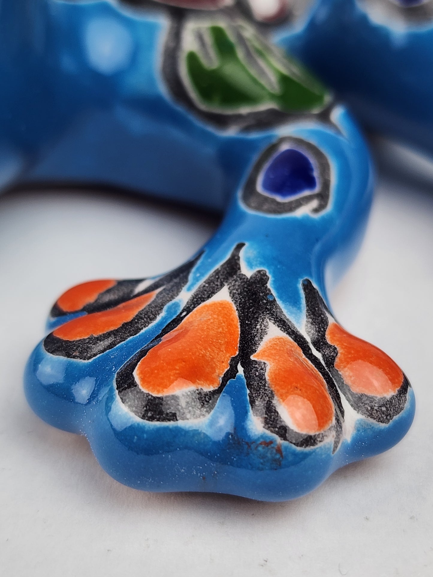 Sky Blue Talavera Salamander – Handcrafted Folk Art Lizard