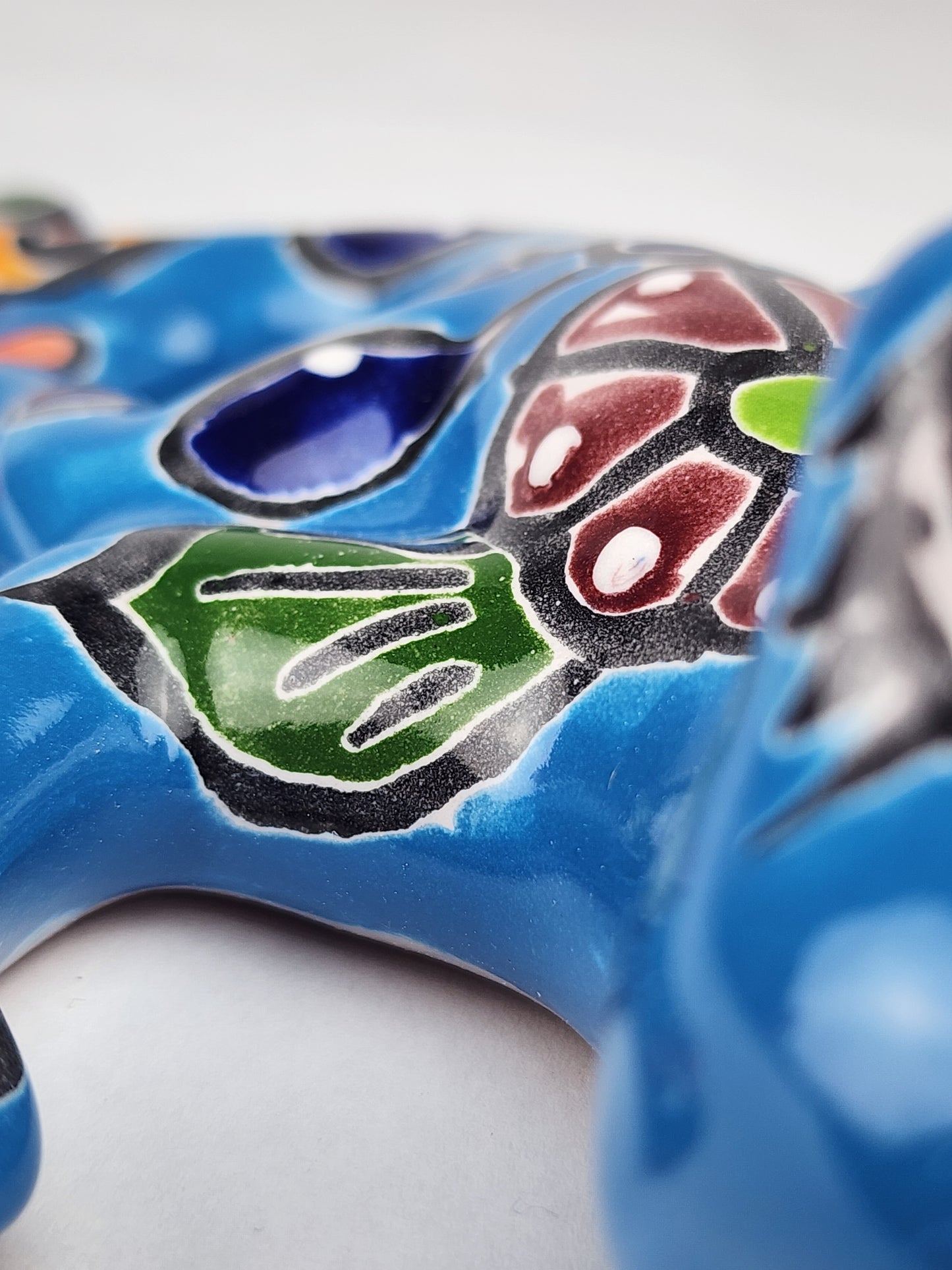 Sky Blue Talavera Salamander – Handcrafted Folk Art Lizard