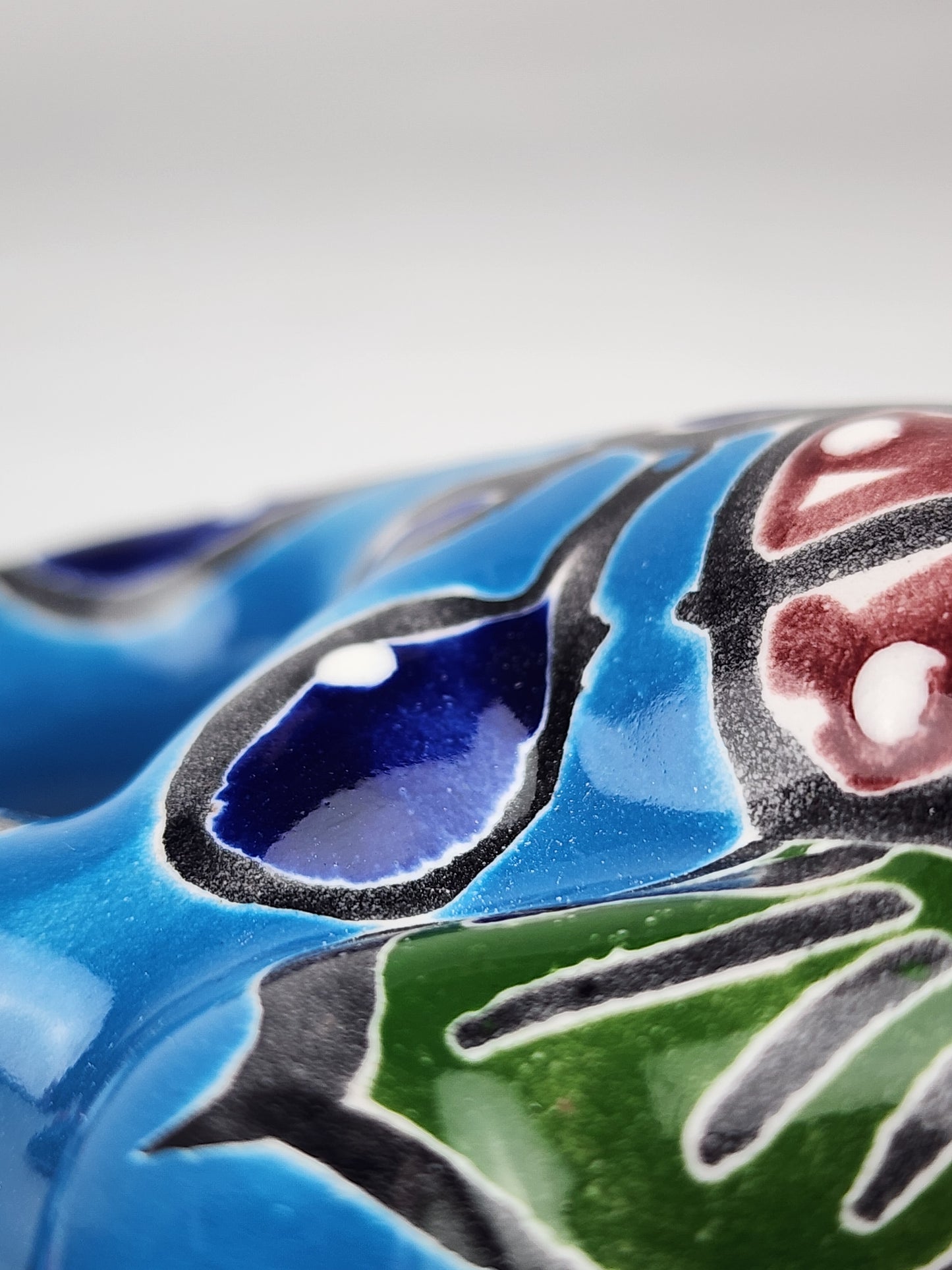 Sky Blue Talavera Salamander – Handcrafted Folk Art Lizard