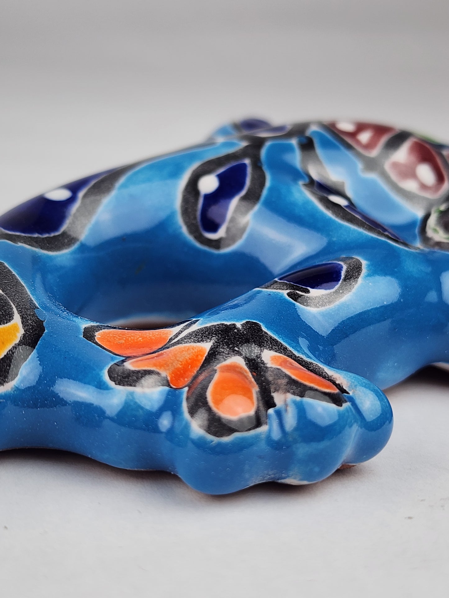 Sky Blue Talavera Salamander – Handcrafted Folk Art Lizard