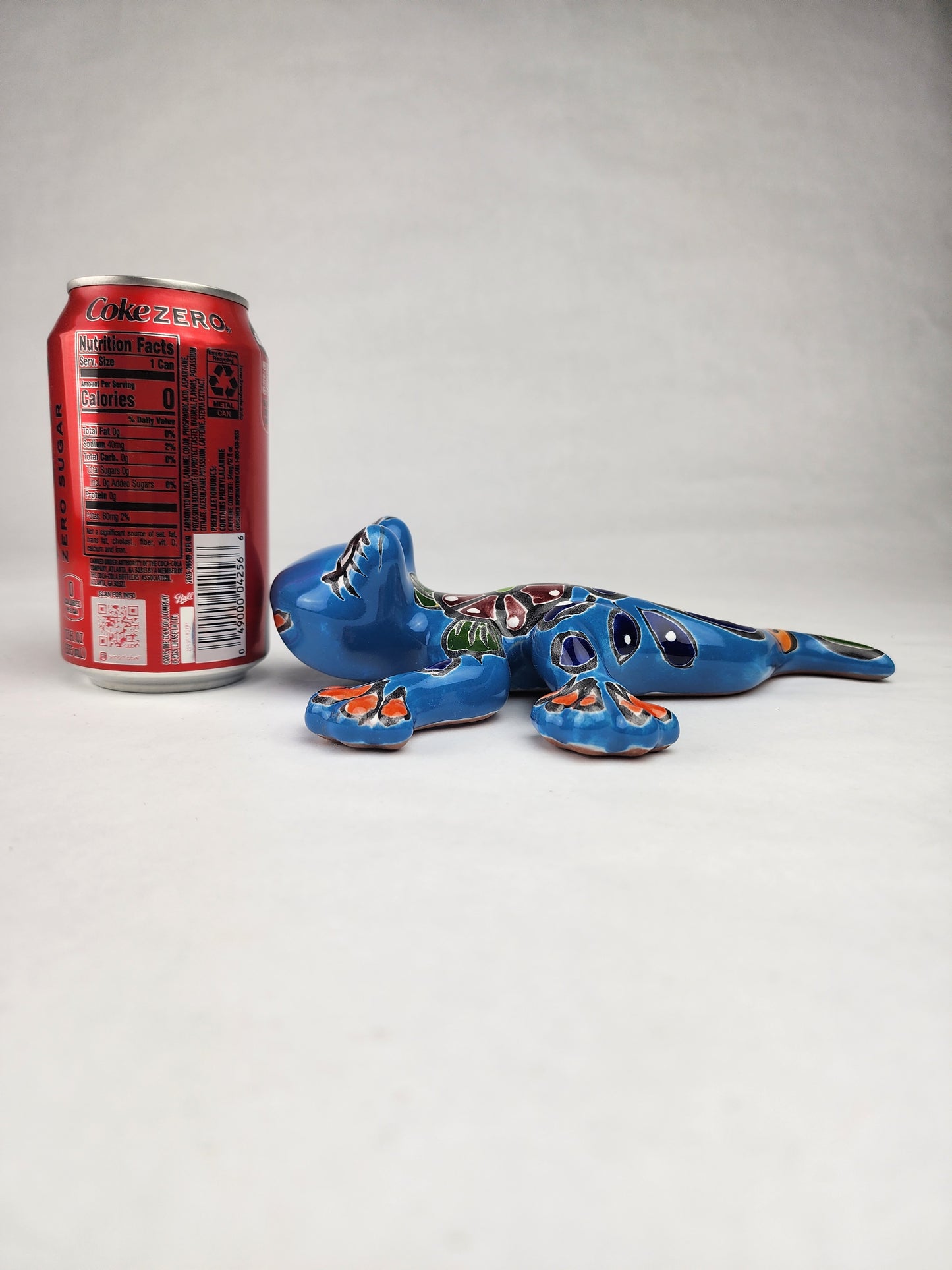 Sky Blue Talavera-Style Turtle & Salamander – Handcrafted Mexican Folk Art