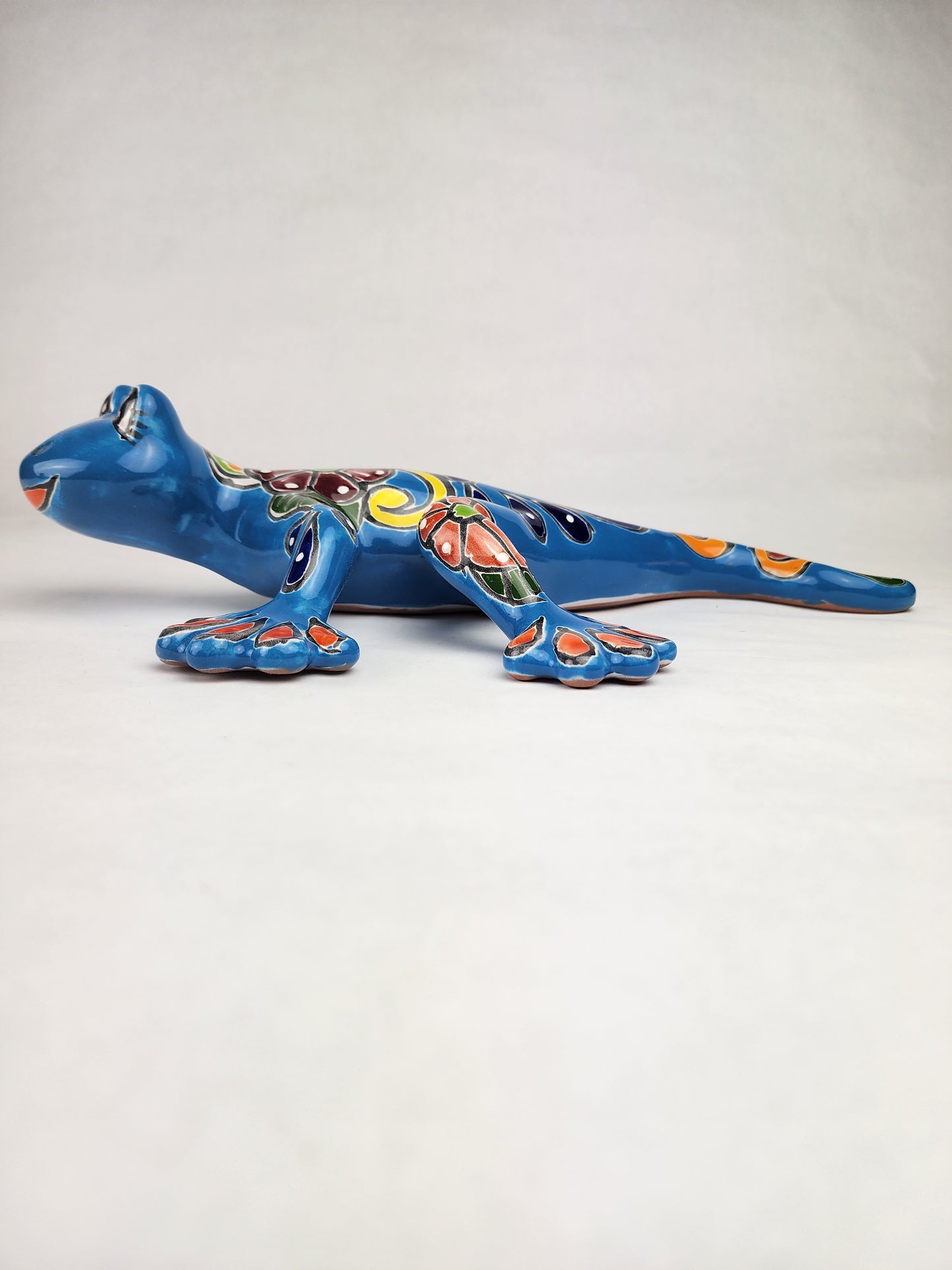 Handcrafted Sky Blue Talavera Salamander – Mexican Folk Art Gift