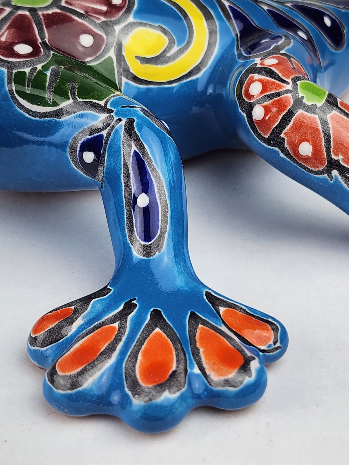 Handcrafted Sky Blue Talavera Salamander – Mexican Folk Art Gift