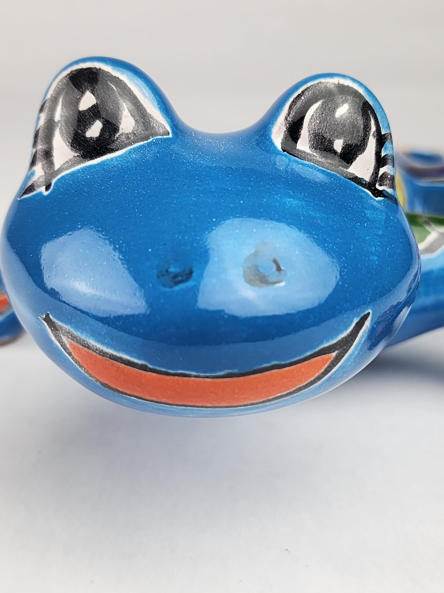 Handcrafted Sky Blue Talavera Salamander – Mexican Folk Art Gift