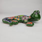 Green Talavera Salamander – Hand-Painted Garden Wall Decor
