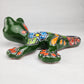 Green Talavera Salamander – Hand-Painted Garden Wall Decor