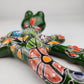 Green Talavera Salamander – Hand-Painted Garden Wall Decor