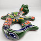 Green Talavera Salamander – Hand-Painted Garden Wall Decor