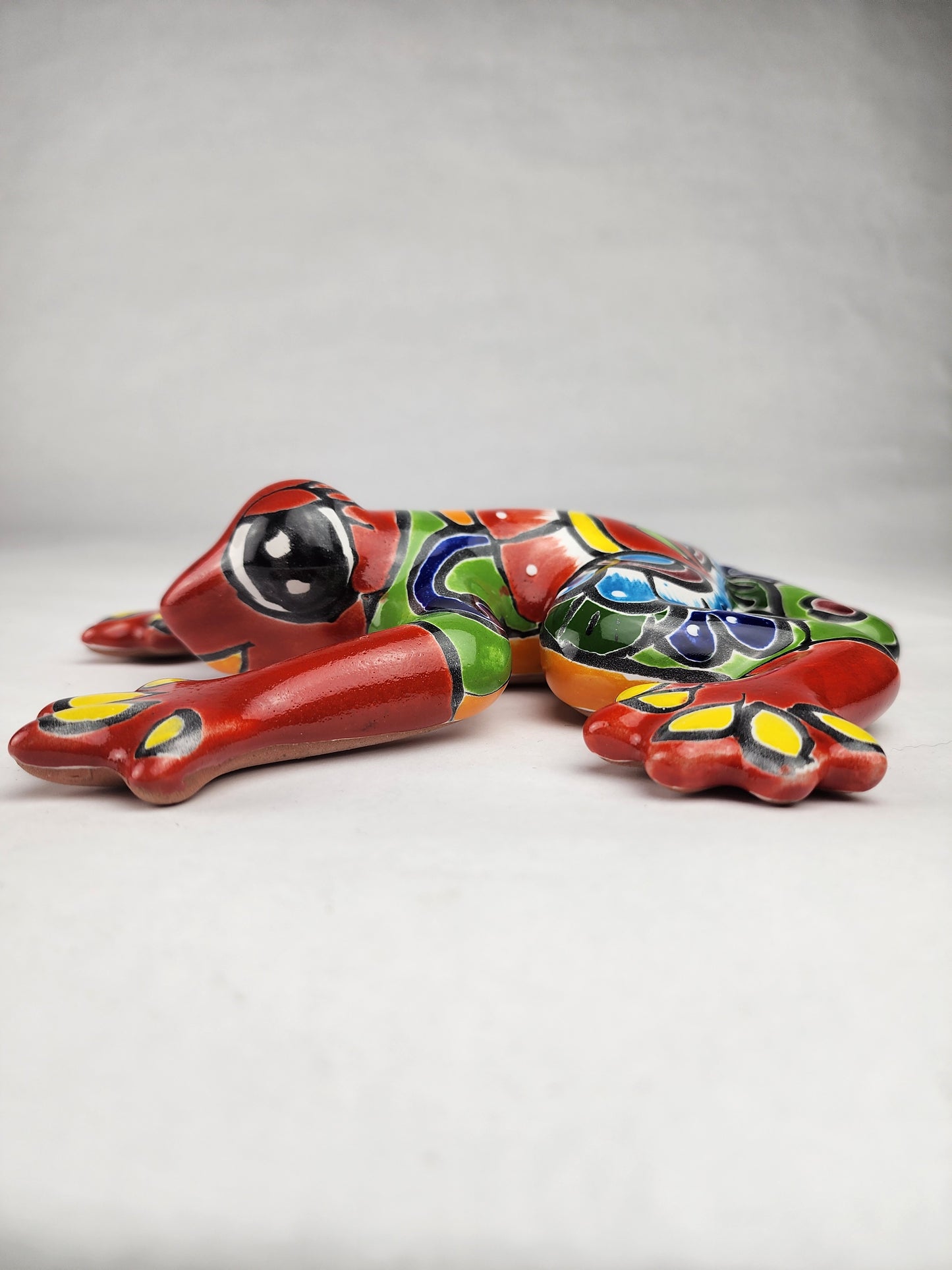 Red Talavera Frog – Handcrafted Mexican Garden Decor
