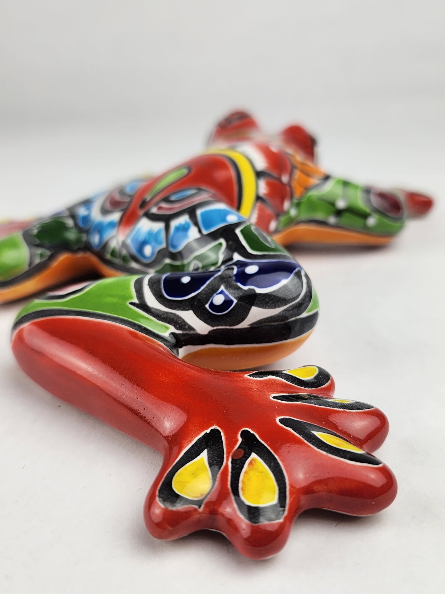Red Talavera Frog – Handcrafted Mexican Garden Decor
