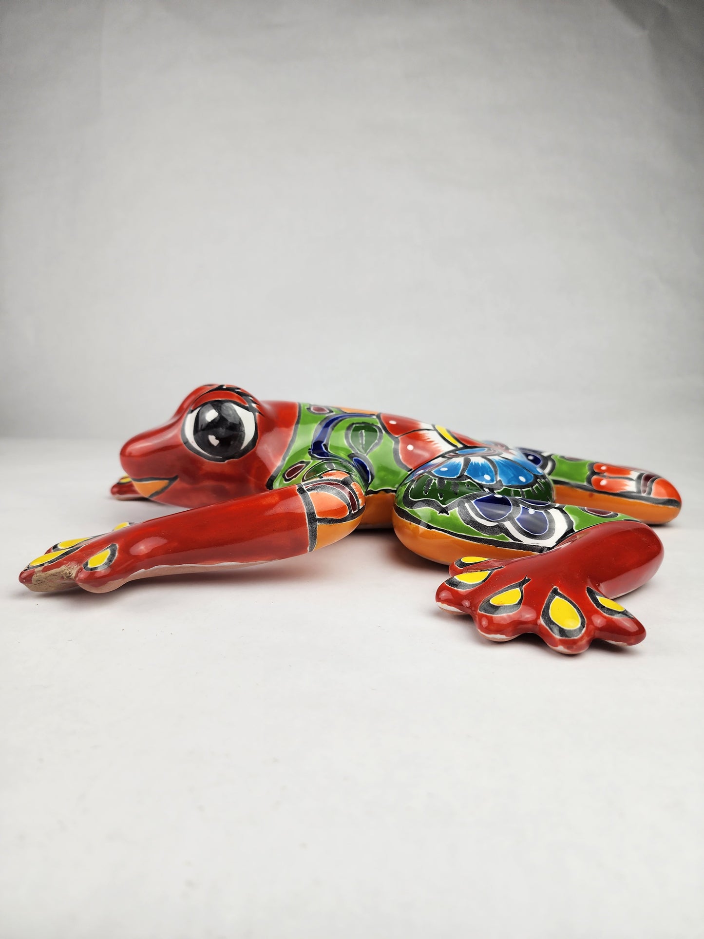 Red Talavera Frog – Handcrafted Mexican Folk Art Decor