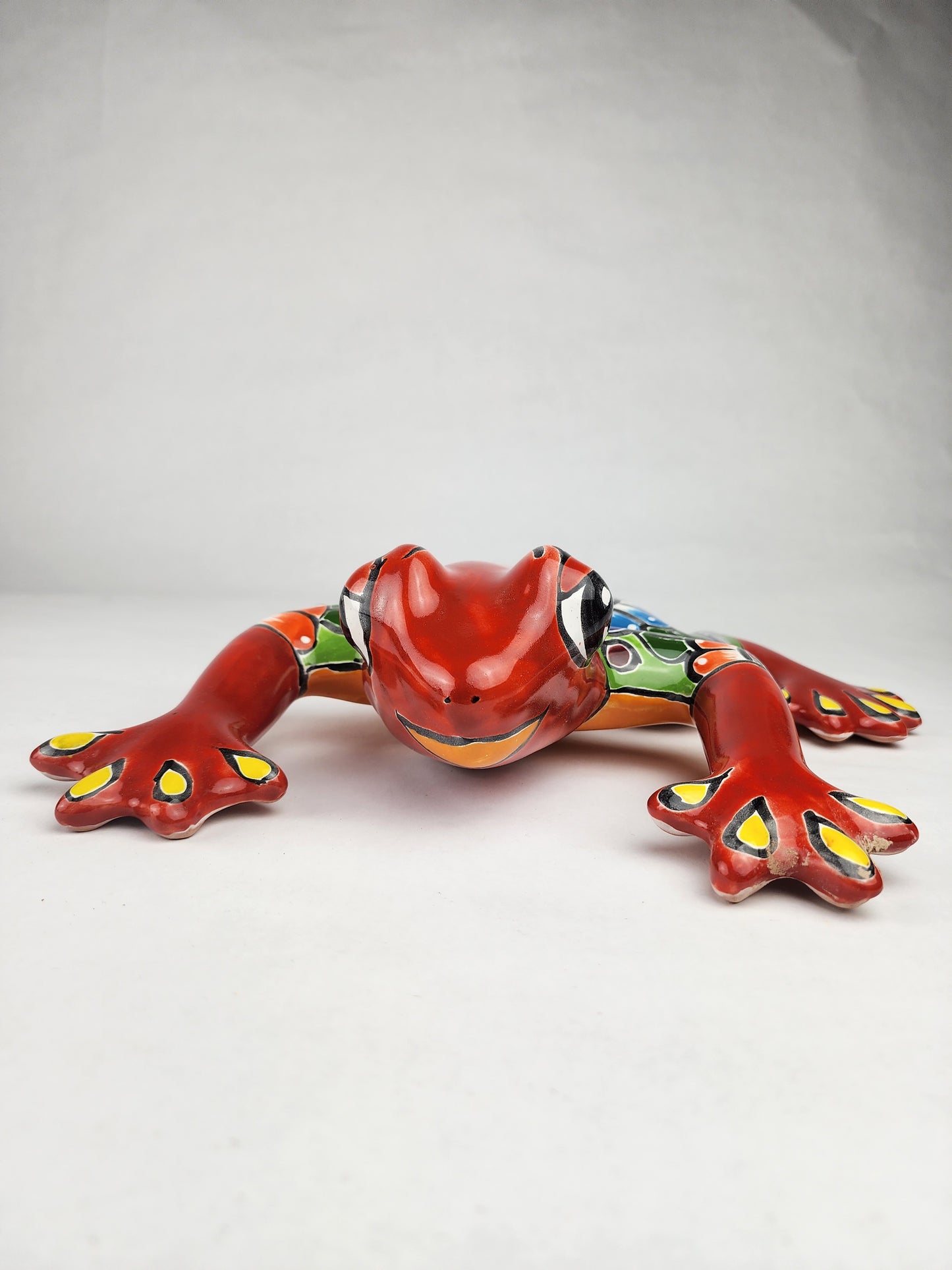 Red Talavera Frog – Handcrafted Mexican Folk Art Decor