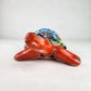 Talavera-Style Ceramic Turtle Figurine | Red-Orange & Multicolor Mexican Folk Art