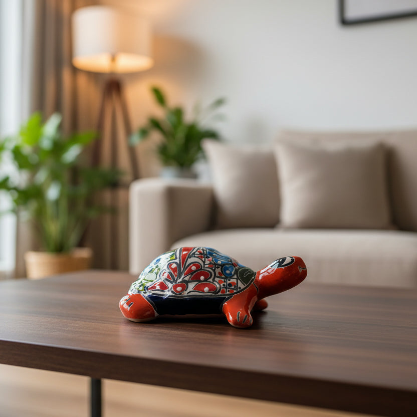 Decorative ceramic turtle figurine