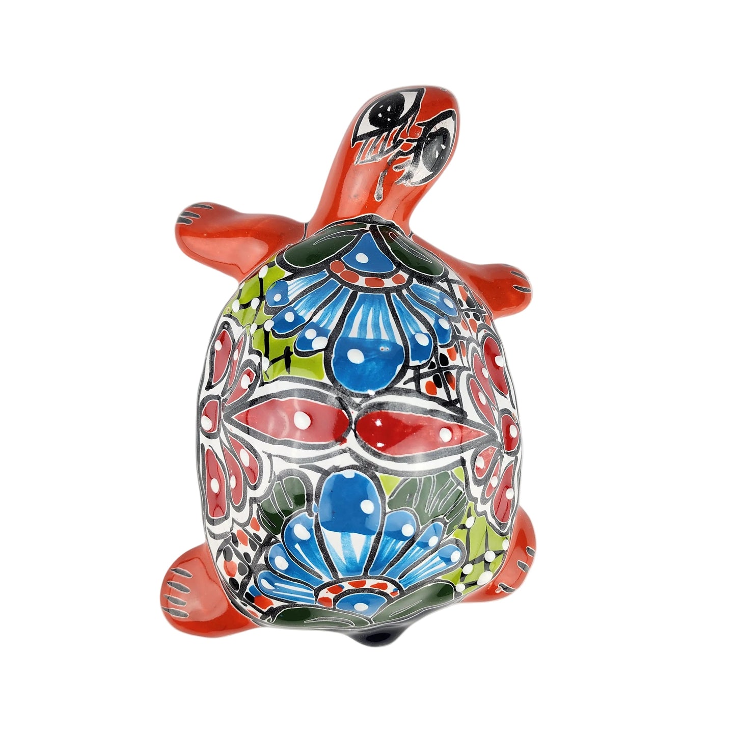 Colorful ceramic turtle figurine 