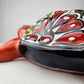 Talavera-Style Ceramic Turtle Figurine | Red-Orange & Multicolor Mexican Folk Art