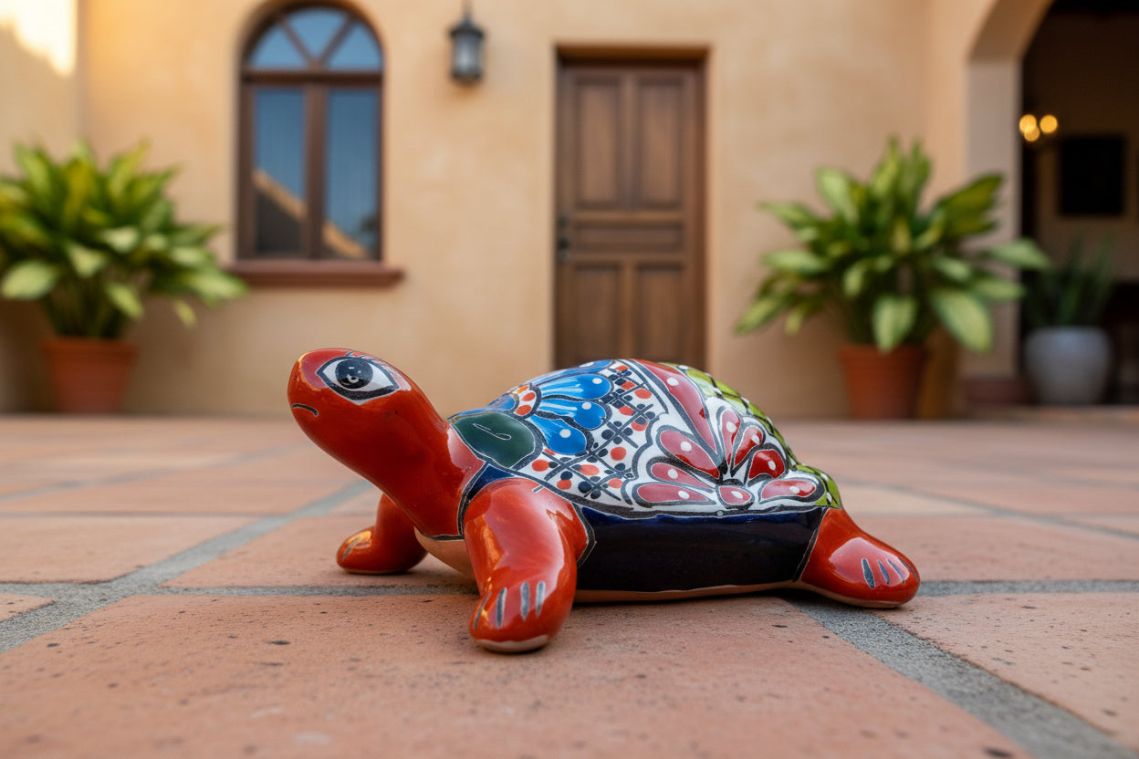 Colorful ceramic turtle 