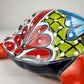 Talavera-Style Ceramic Turtle Figurine | Red-Orange & Multicolor Mexican Folk Art