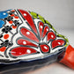 Talavera-Style Ceramic Turtle Figurine | Red-Orange & Multicolor Mexican Folk Art