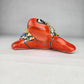 Red-Orange Talavera Style Turtle Figurine – Mexican Ceramic Folk Art Décor