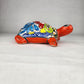 Red-Orange Talavera Style Turtle Figurine – Mexican Ceramic Folk Art Décor