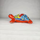 Red-Orange Talavera Style Turtle Figurine – Mexican Ceramic Folk Art Décor