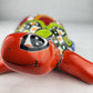 Red-Orange Talavera Style Turtle Figurine – Mexican Ceramic Folk Art Décor