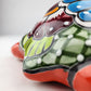 Red-Orange Talavera Style Turtle Figurine – Mexican Ceramic Folk Art Décor