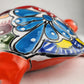 Orange Talavera-Style Ceramic Turtle Figurine 9.5" – Mexican Folk Art Décor