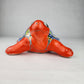 Red-Orange Talavera-Style Turtle Figurine 11" – Mexican Folk Art Décor