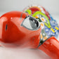 Red-Orange Talavera-Style Turtle Figurine 11" – Mexican Folk Art Décor
