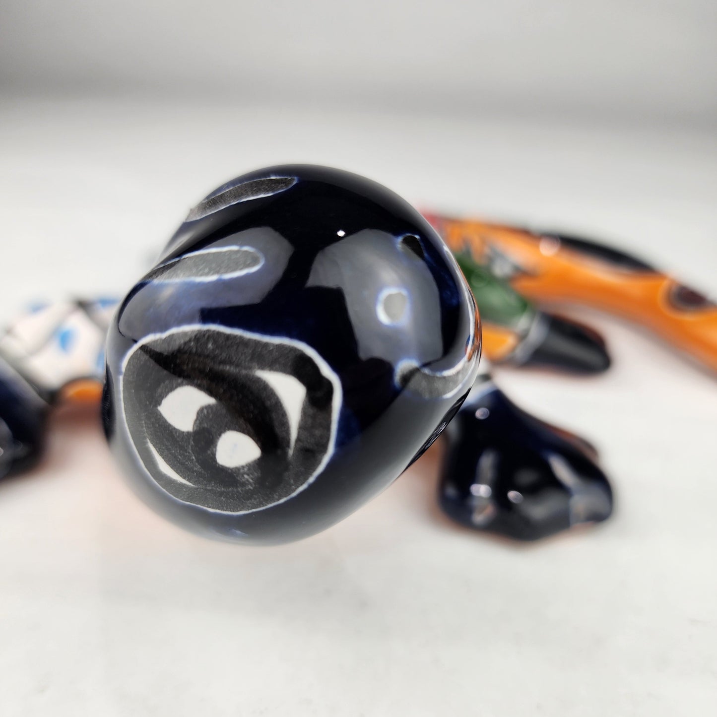 Blue Talavera-Style Gecko – Handcrafted Mexican Folk Art Décor