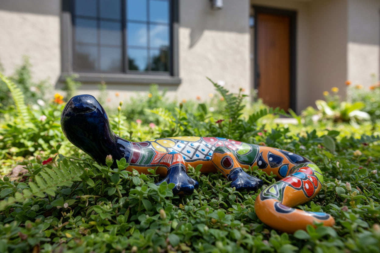 Talavera style ceramic gecko 