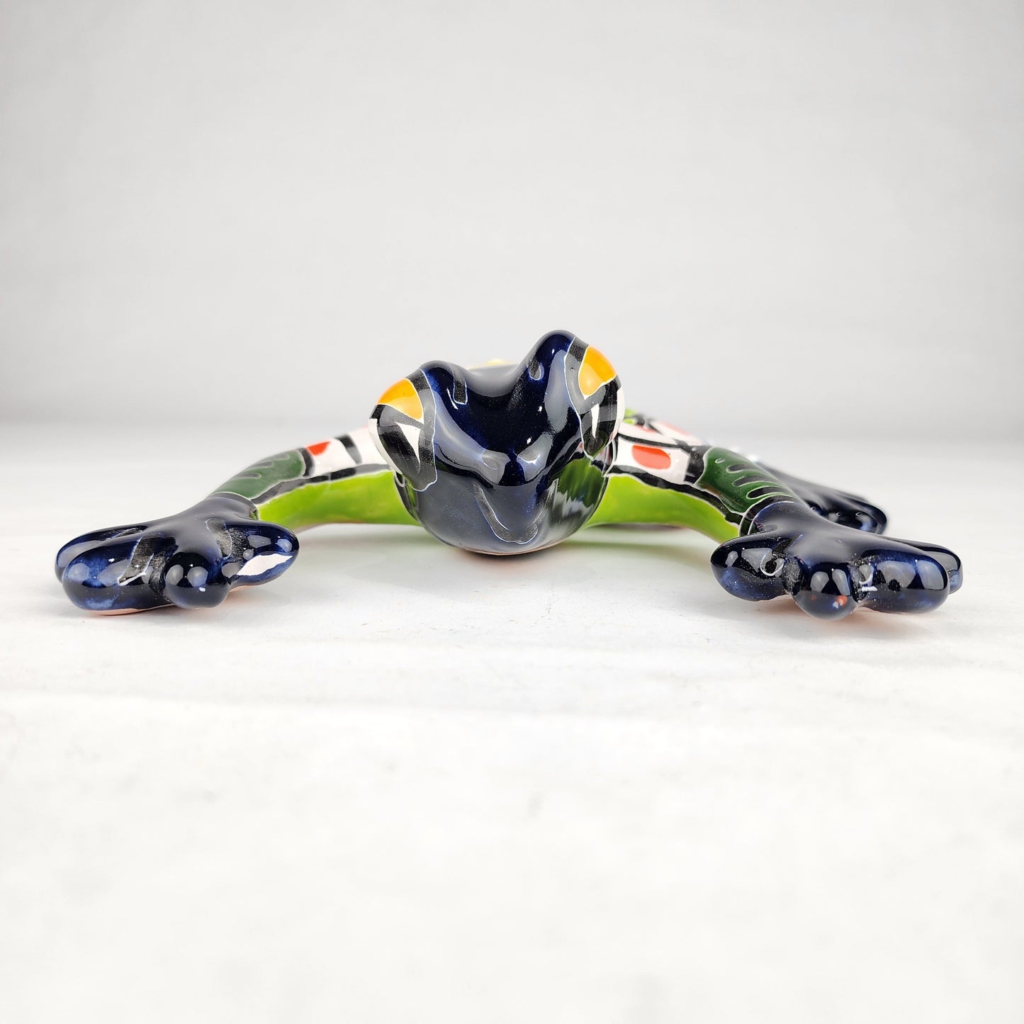 Blue Talavera-Style Frog – Handcrafted Mexican Folk Art Décor