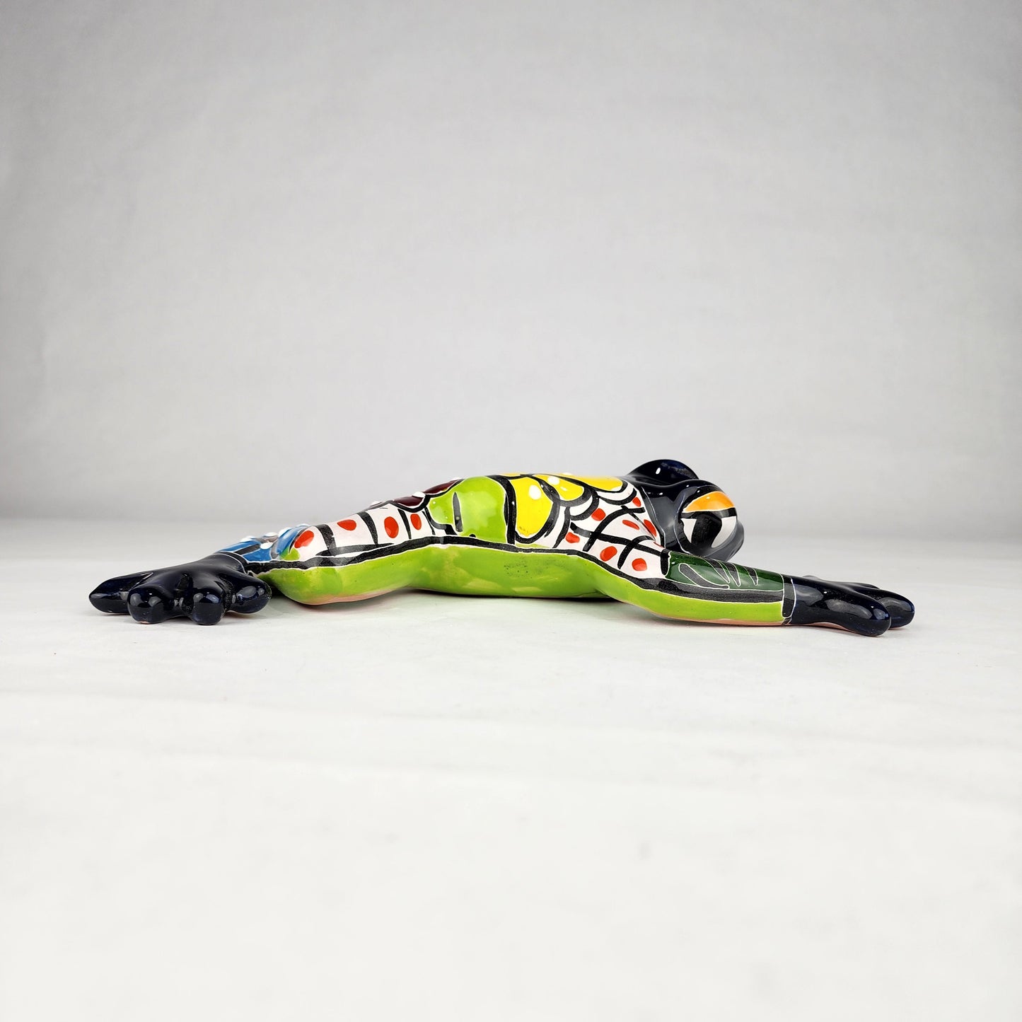 Blue Talavera-Style Frog – Handcrafted Mexican Folk Art Décor