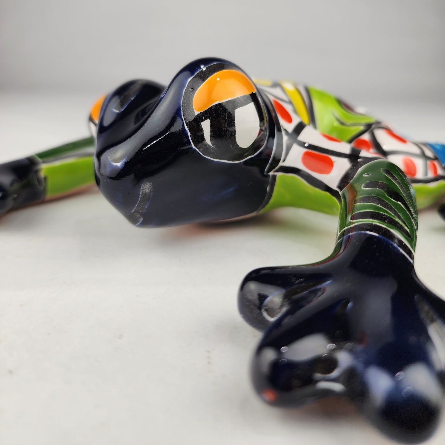 Blue Talavera-Style Frog – Handcrafted Mexican Folk Art Décor