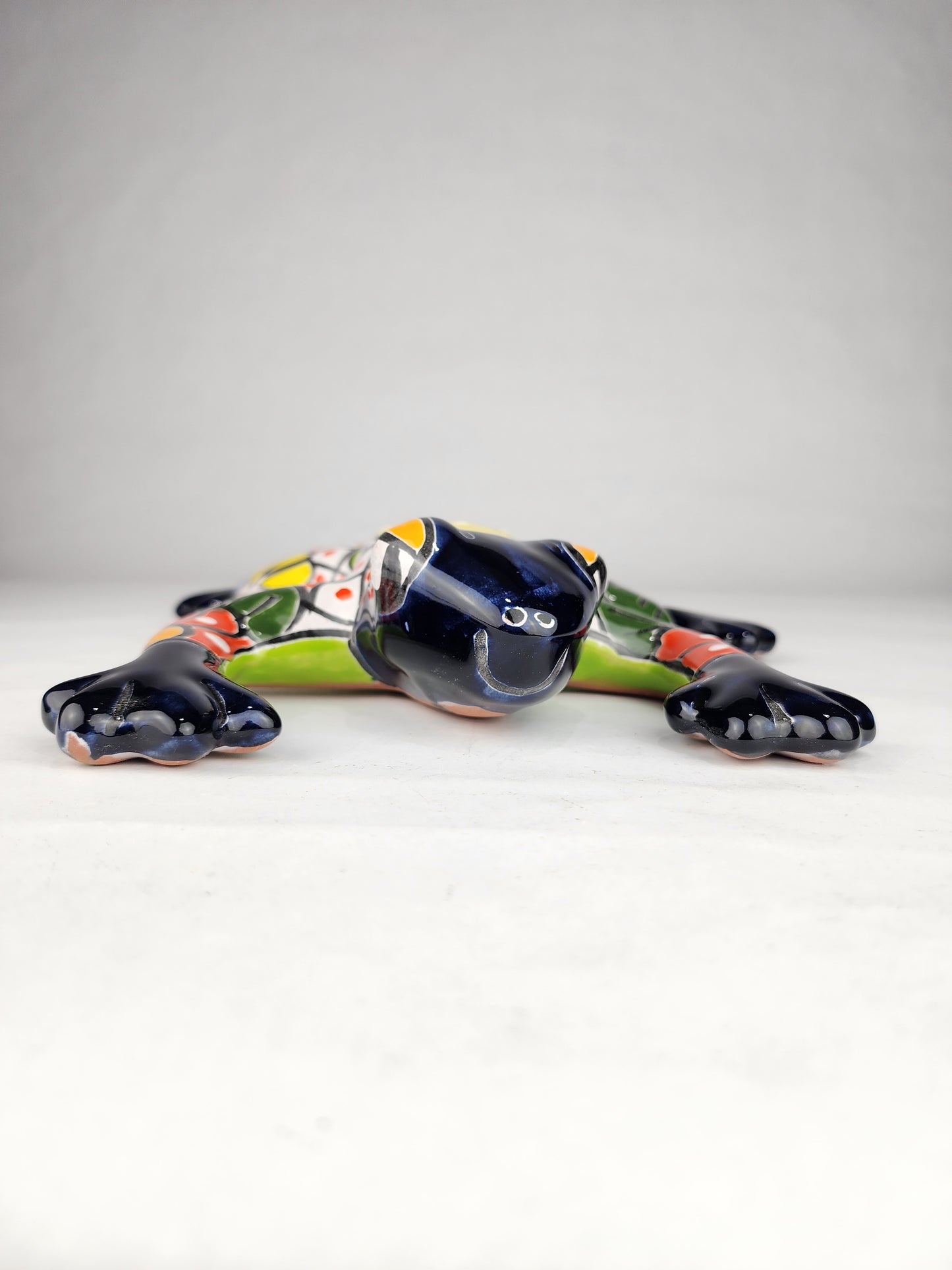 Blue Talavera-Style Frog – Handcrafted Mexican Ceramic Folk Art