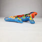 Sky Blue & Orange Talavera-Style Iguana – Mexican Folk Art Décor