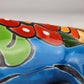 Sky Blue & Orange Talavera-Style Iguana – Mexican Folk Art Décor