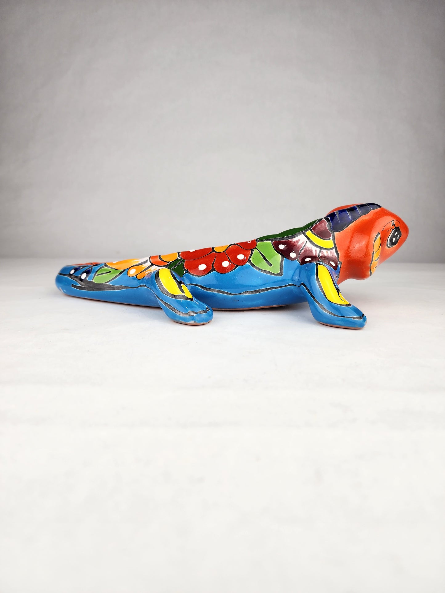 Talavera-Style Ceramic Iguana Wall Décor | Mexican Folk Art Accent