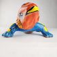 Talavera-Style Ceramic Iguana Wall Décor | Orange & Turquoise-Blue Mexican Folk Art