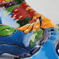 Talavera-Style Ceramic Iguana Wall Décor | Orange & Turquoise-Blue Mexican Folk Art