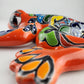 Orange Talavera-Style Frog – Handcrafted Mexican Folk Art Décor