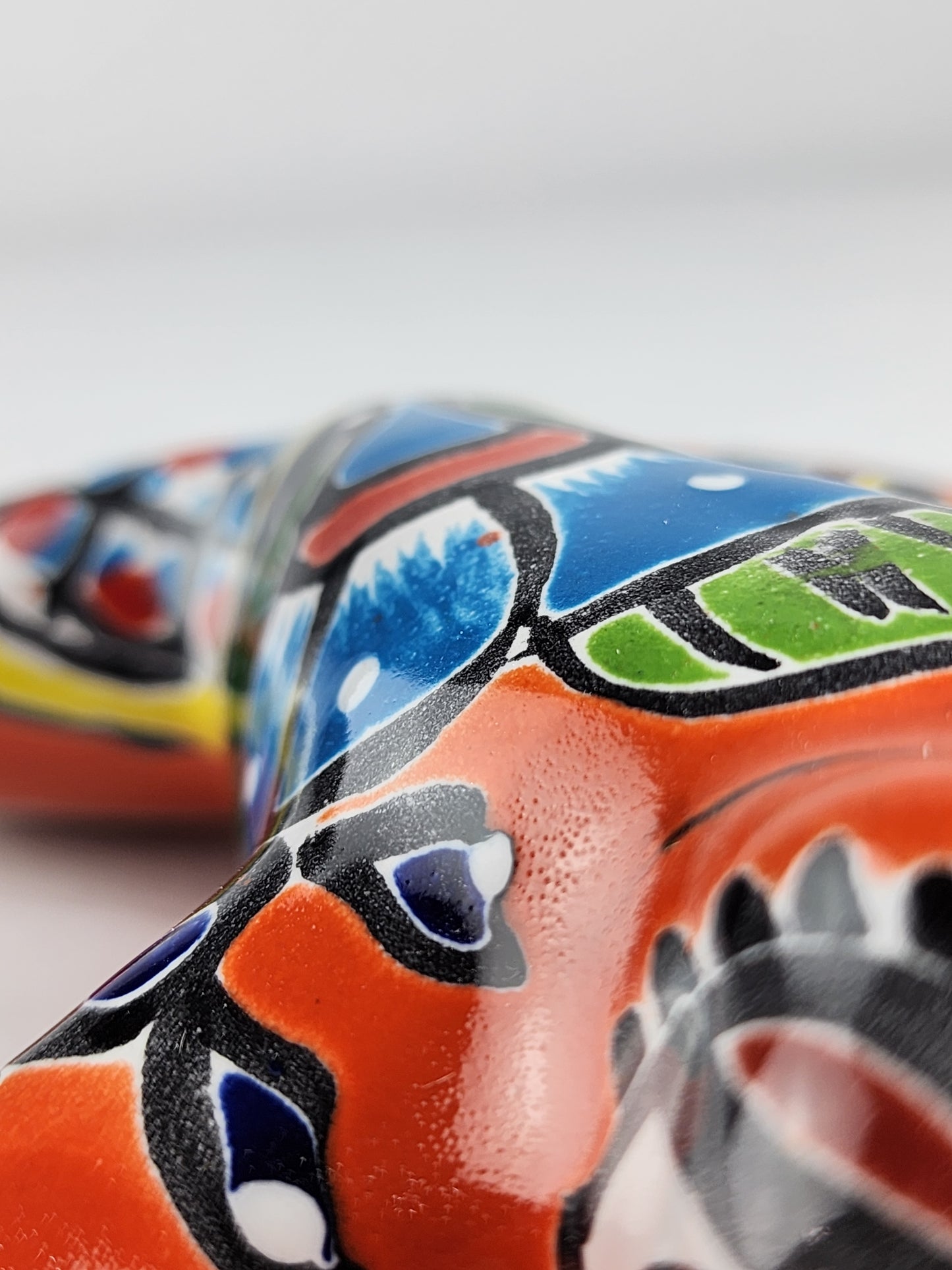 Orange Talavera-Style Frog – Handcrafted Mexican Folk Art Décor