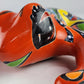 Orange Talavera-Style Frog – Handcrafted Mexican Folk Art Décor