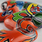 Orange Talavera-Style Frog – Handcrafted Mexican Folk Art Décor
